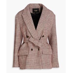 MAJE Vinone  Double-breasted Prince of Wales checked cotton-blend tweed blazer